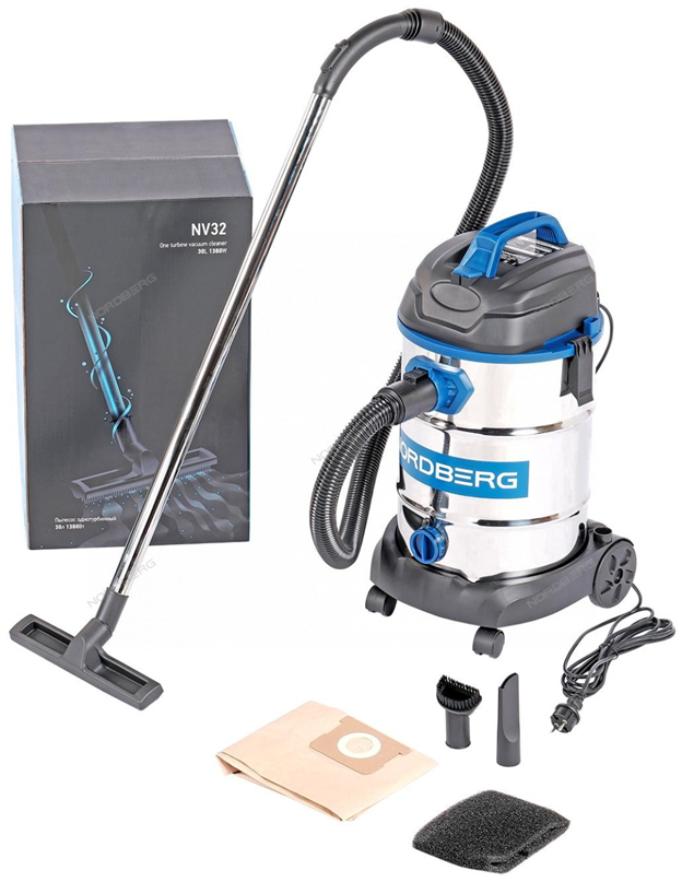 Пылесос однотурбинный 30 л 1380 Вт  NORDBERG 