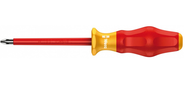WERA Отвертка диэлектрическая крестовая Phillips PH1/80 мм, WERA Отвертка диэлектрическая крестовая Phillips PH1/80 мм,