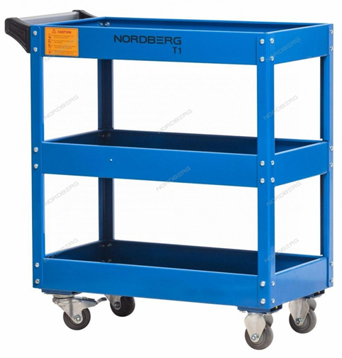 Тележка инструментальная, 3 полки, синяя Тележка инструментальная, 3 полки, синяя