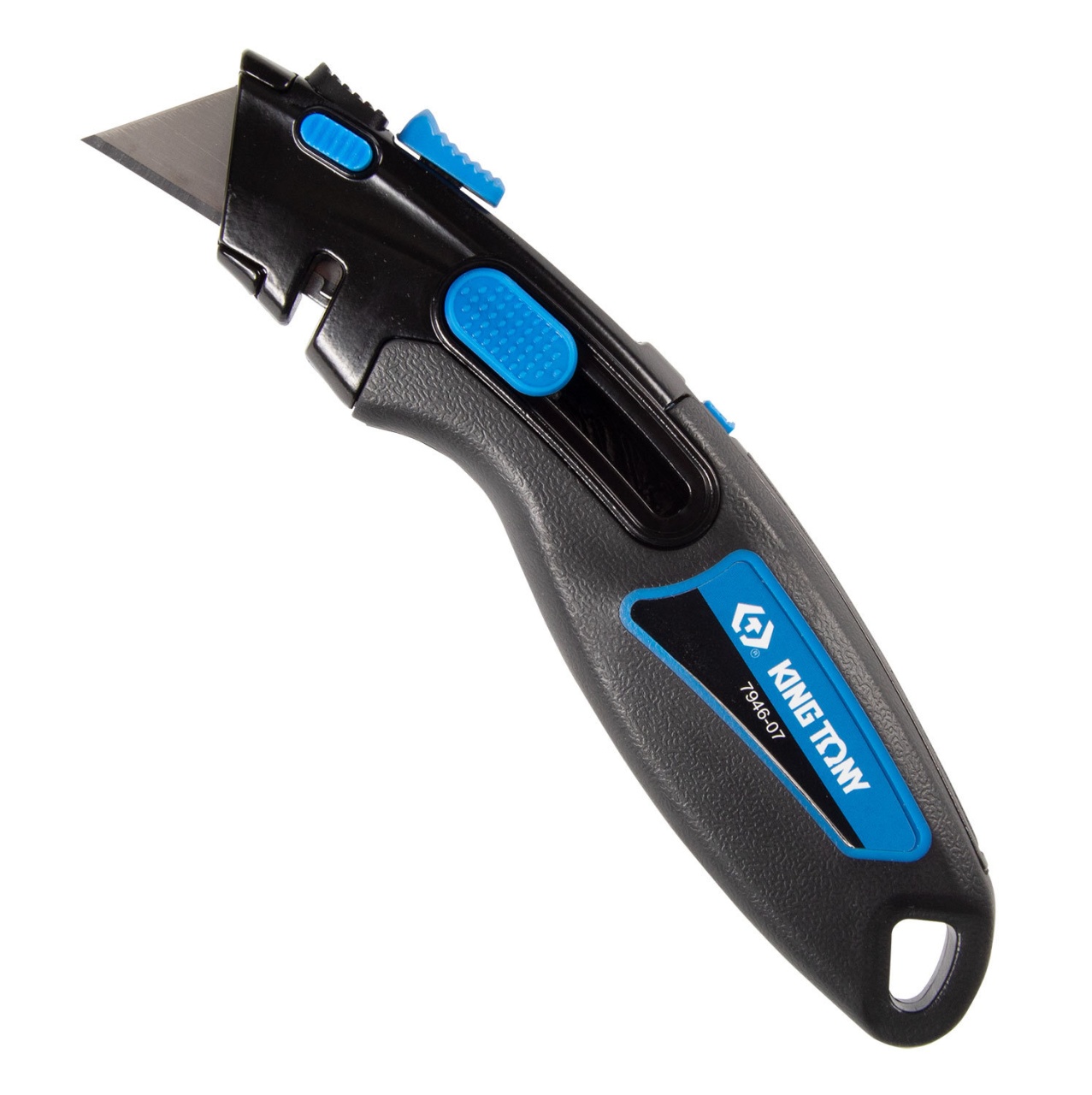 Нож со сменными трапециевидными лезвиями 19мм KING TONY