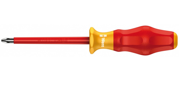 WERA Отвертка диэлектрическая крестовая Phillips PH2/100 мм, WERA Отвертка диэлектрическая крестовая Phillips PH2/100 мм,