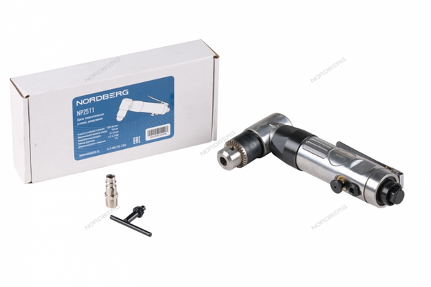 Пневмодрель угловая, диам. сверла до 10 мм NORDBERG Пневмодрель угловая, диам. сверла до 10 мм NORDBERG